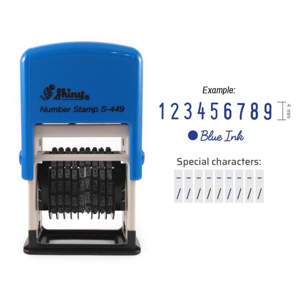 SelfInking Number Rubber Stamp 9 Digits Shiny S449 Self Ink 4mm