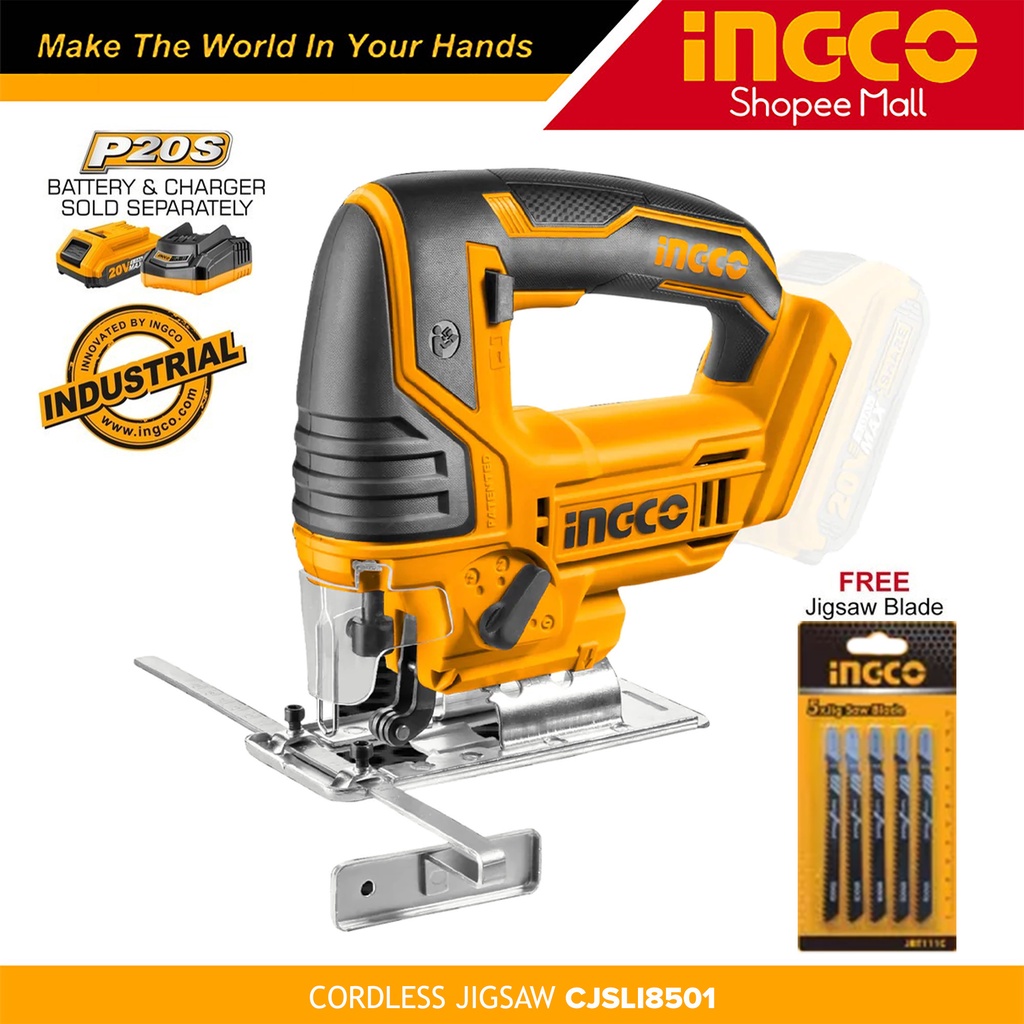 INGCO 20V LithiumIon Cordless Jigsaw / Jig Saw P20S POWERSHARE Bare