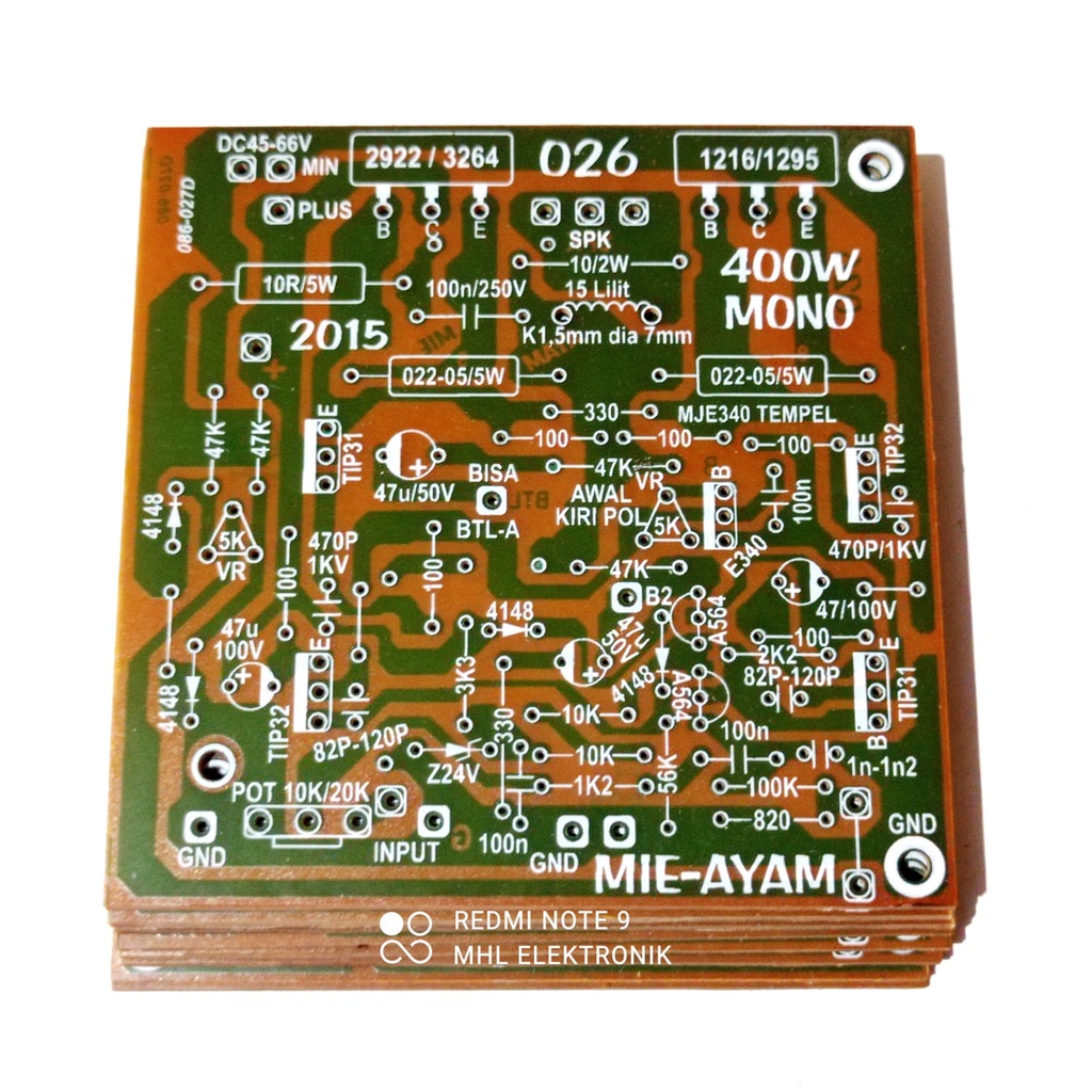 Pcb Power Amplifier Driver 400watt MONO NOODLE-AYAM 026 | Shopee