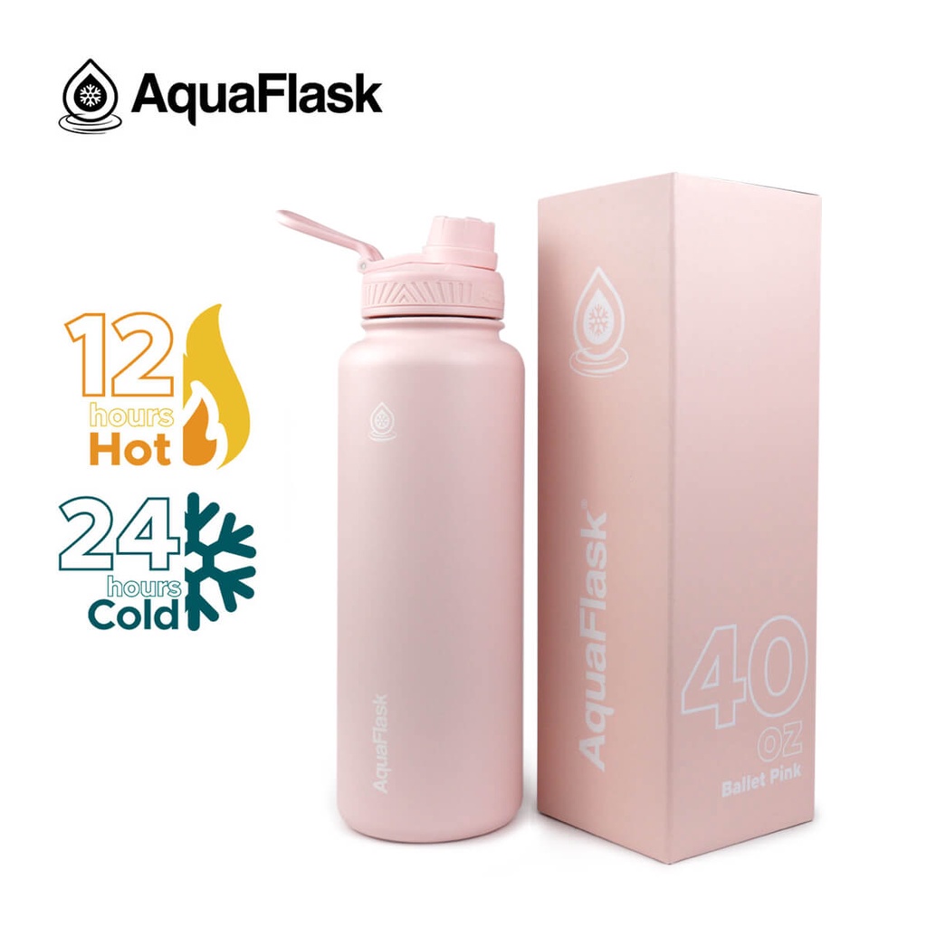 Aquaflask (14/18/22/32/40oz) Wide Mouth with Spout Lid Vacuum Insulated ...