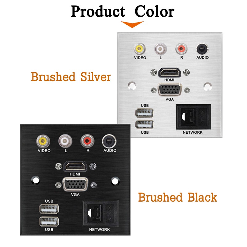 Aluminum alloy Welding free extension cord socket panel VIDEO L R AUDIO ...