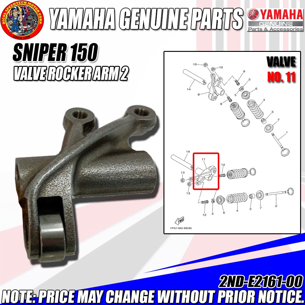 SNIPER 150 VALVE ROCKER ARM 2 (YGP) (Genuine: 2ND-E2161-00) | Shopee ...