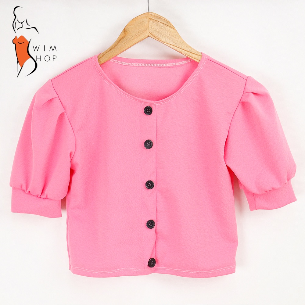 SS CHANNEL Puff Sleeve Blouse Tops Korean Fashion Croptop wt0194