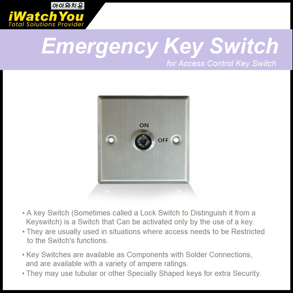 Emergency Key Switch [Durable Metal Material Security Key/Easy to use