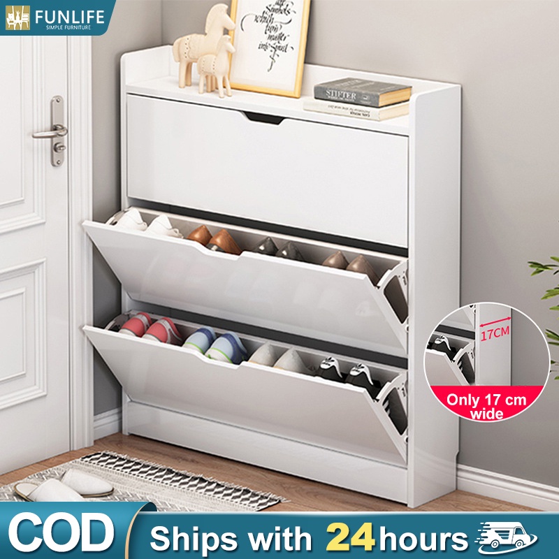 Shoe Cabinet Wooden Flip Shoe Rack Cabinet Shoes Storage Rack Living ...