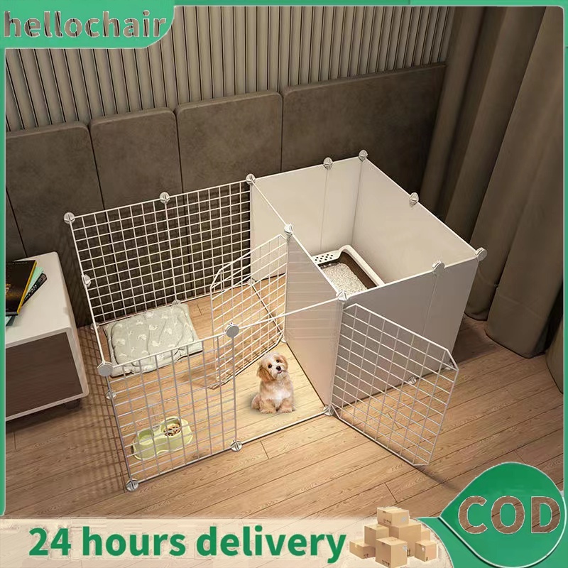 Foldable Pet Cage Pet house Collapsible Stainless Cage With Poop Tray ...