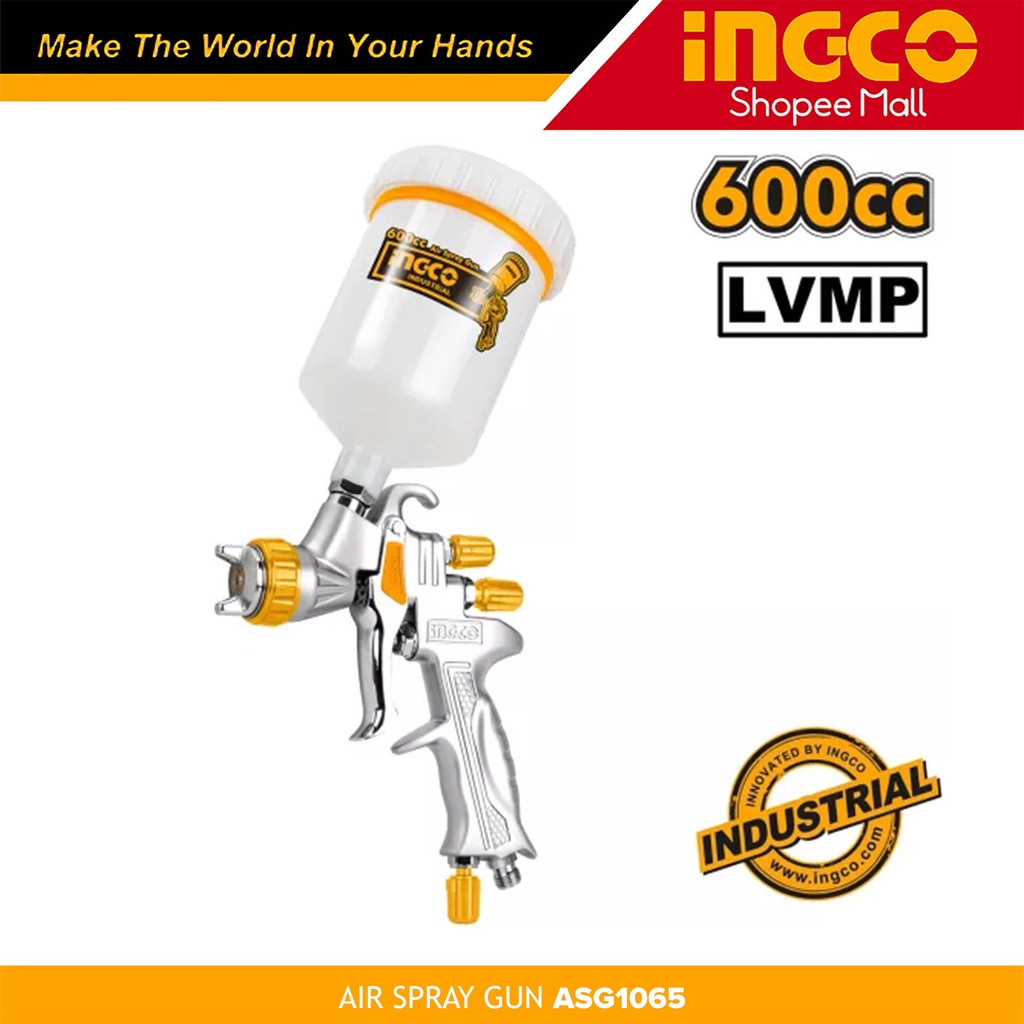 Ingco ASG1065 600CC Top Grade Air Spray Gun for Finishing Coat _H