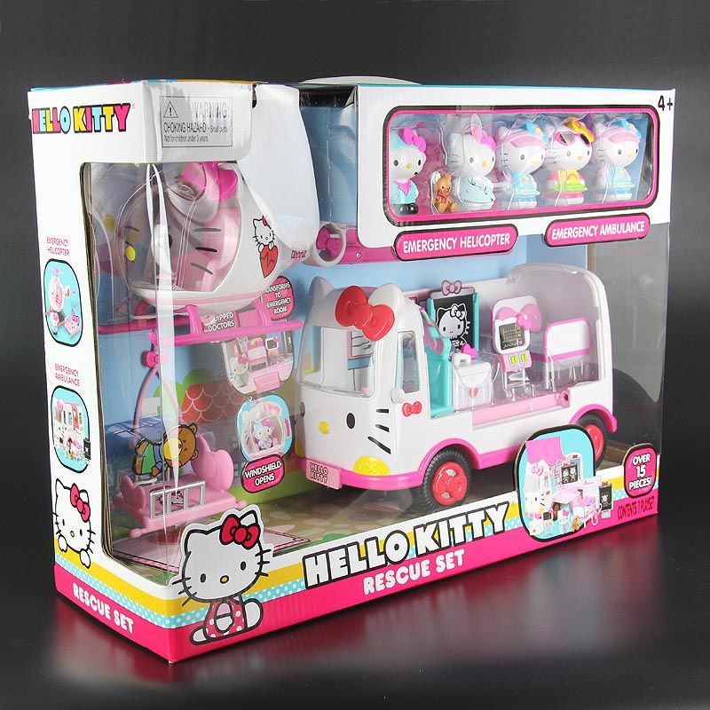 Hello Kitty Toy Ambulance Airplane Set Play House Girl Birthday Holiday Gift