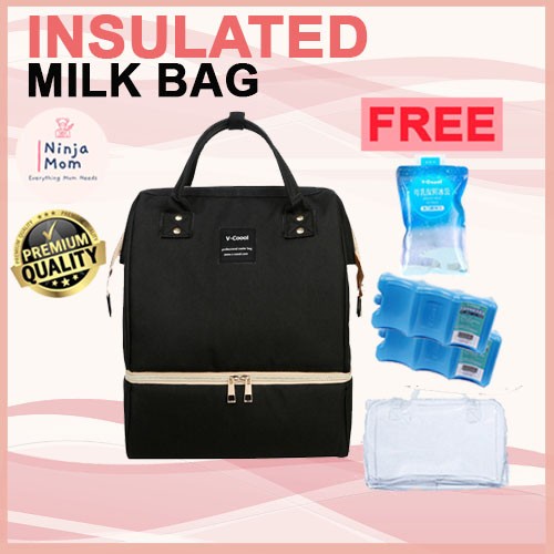 Large VCoool Black Breast Pump 342313 Milk Insulated Bag Breastmilk