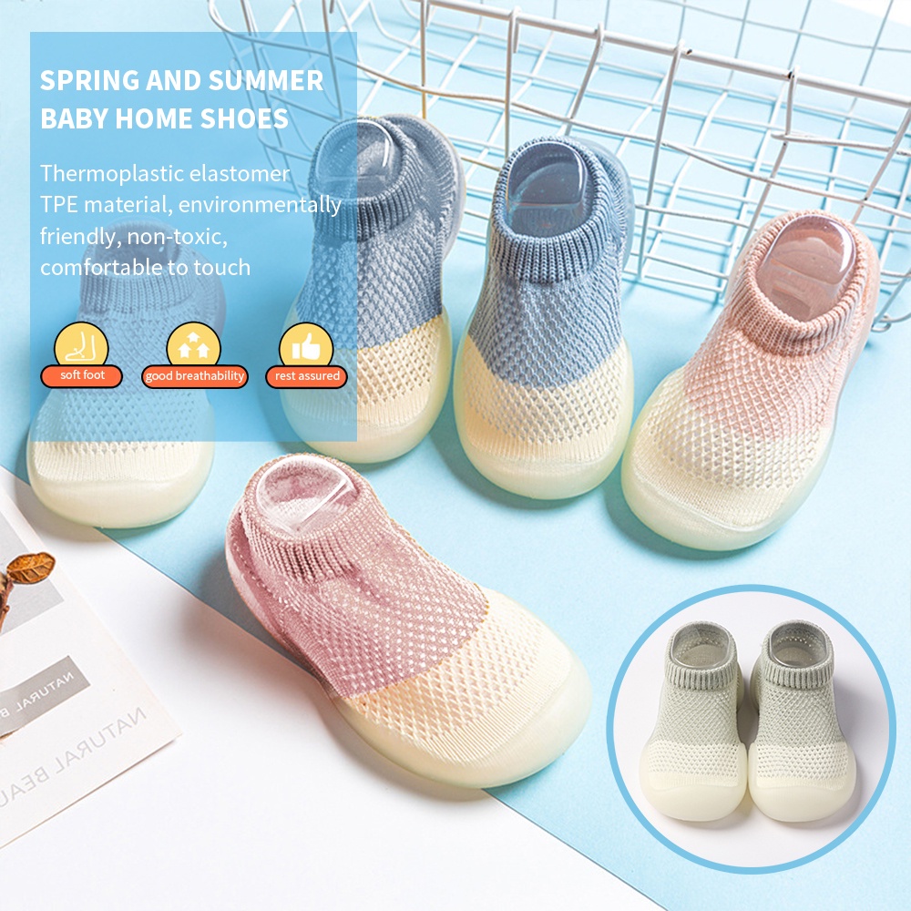 Summer Breathable Mesh Baby Walking Shoes Socks Shoes Silicone Shoes ...