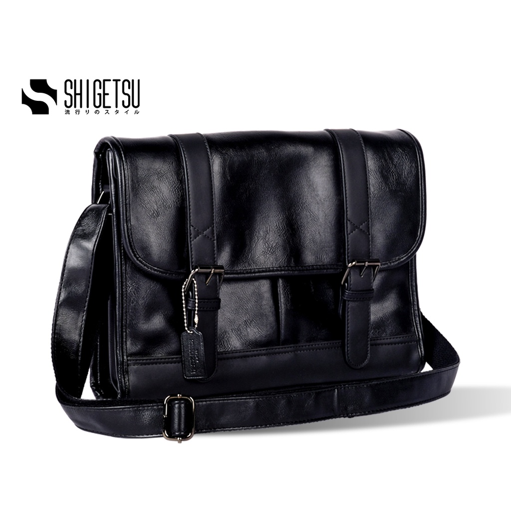 Shigetsu GOJO Leather Sling Bag Crossbody bag for Men hand bag document ...