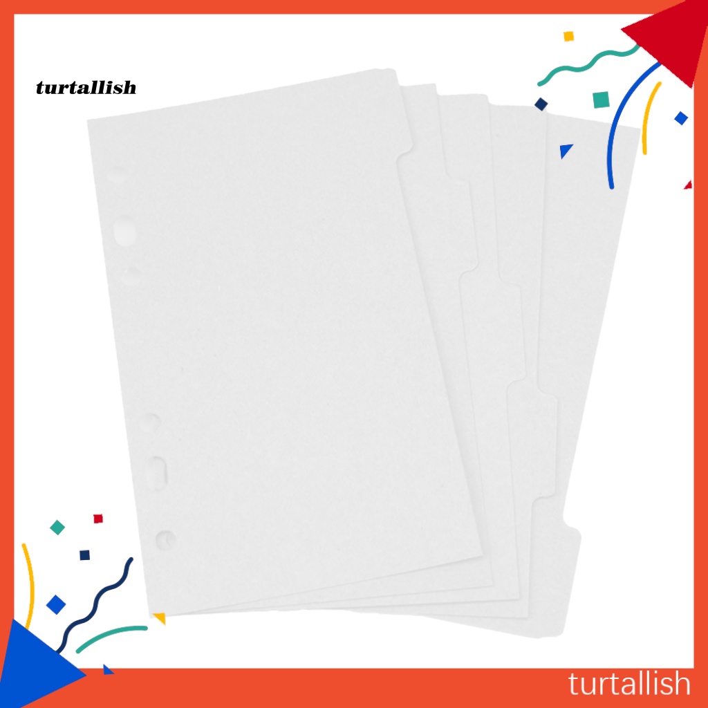 TURT 5Pcs Paper Subject Dividers for Professor Notebook Planner Binder ...