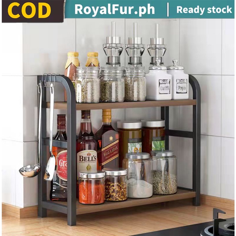 COD Ready Stock 2 and 3 Tier Spice Rack Condiment Seasoning Storage ...