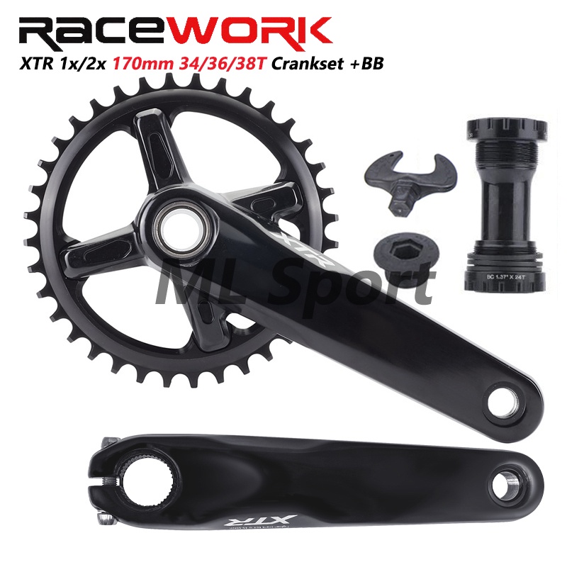 RACEWORK XTR Crankset 1x/2x 170mm Crank 104BCD Chainring 34/36/38T