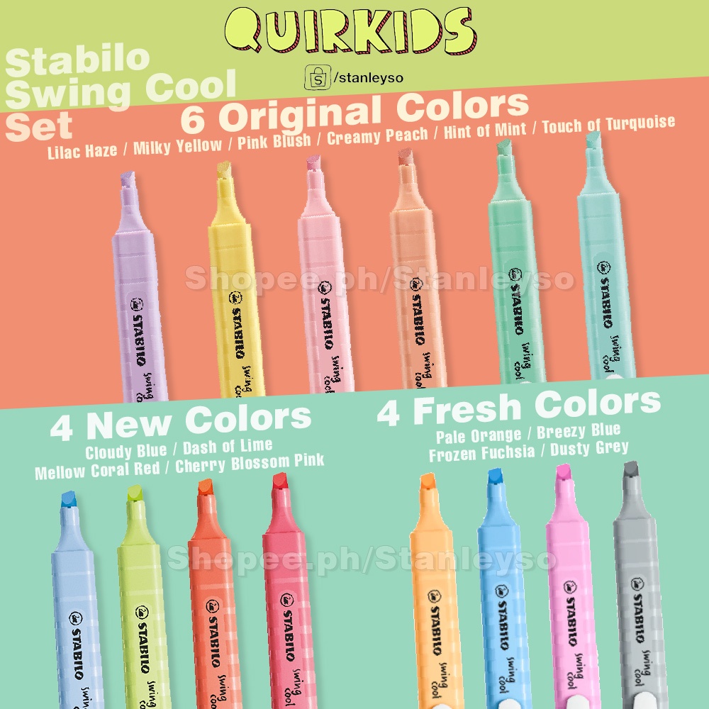 Highlighter STABILO swing cool Pastel - pack of 6 colors