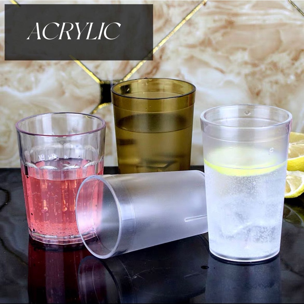 Mc Mart】6pcs Set New Style Acrylic High Grade Plastic Drinking Cups