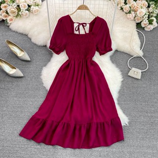 Plain best sale burgundy dress