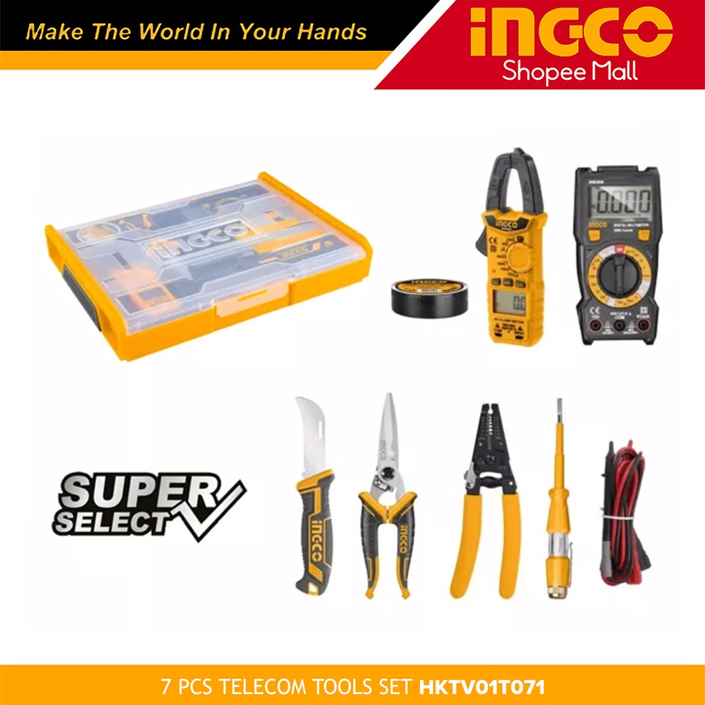 Ingco 7PCS Telecom Tool Set / Telecommunication Equipment Set ...