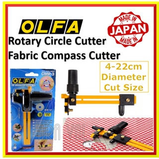 Olfa Japanese Cutting Tool 18mm CMP-3 Adjustable Rotary Compass Cutter,  with Ratchet Handle, to Cut Circles in Leather & Fabric