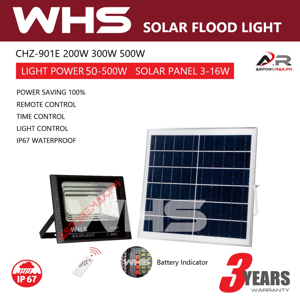 WHS Solar Flood Light Solar Light LED Outdoor light With Remote control ...