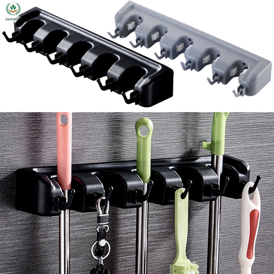 YJ Mop and broom rack wall mount, broom and mop rack storage rack with