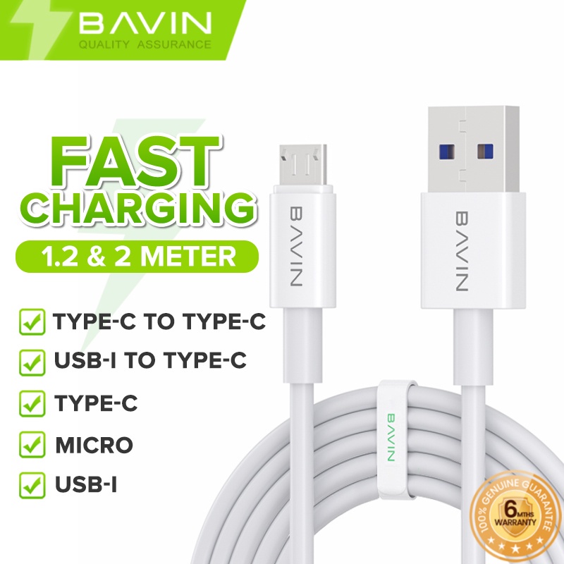 BAVIN CB253 60W 30W 18W 12W Fast Charging Data Transfer Meters Cable  For Micro Type-C iPh