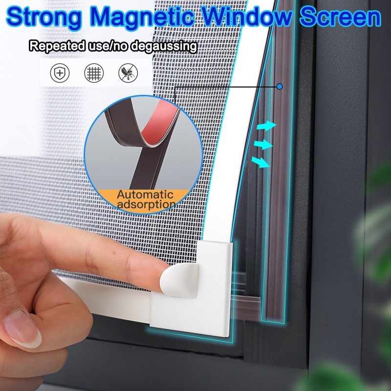 【COD】Adjustable DIY Magnetic Window Screen Windows Washable Curtain ...