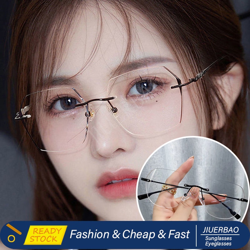 Korean Fashion New Desgin Rimless Eyeglass Anti Radiation Eyeglass Metal Frame Eyeglasses