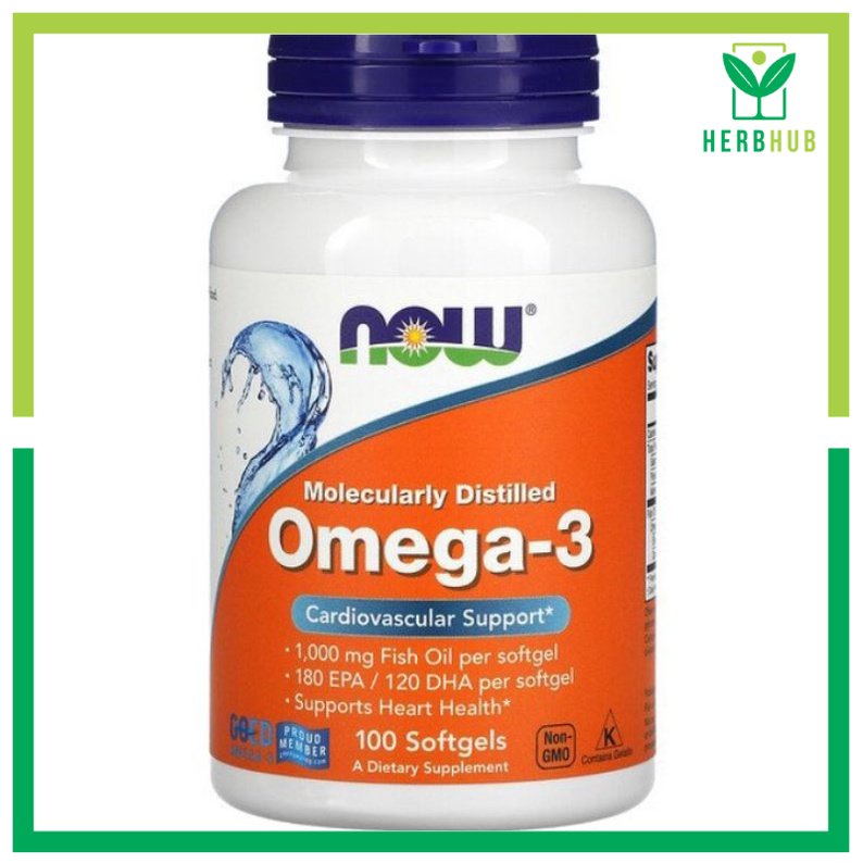 Herb Hub | Now Foods Omega-3, 180 EPA / 120 DHA, 500 Softgels ...