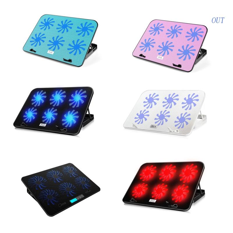 OUT 6 Quiet Fans Notebook Cooler Ergonomic Ventilated Base for 11-18 ...
