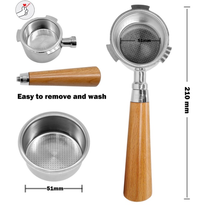 Ready From Ph】Coffee 51mm Bottomless Portafilter Compatible with