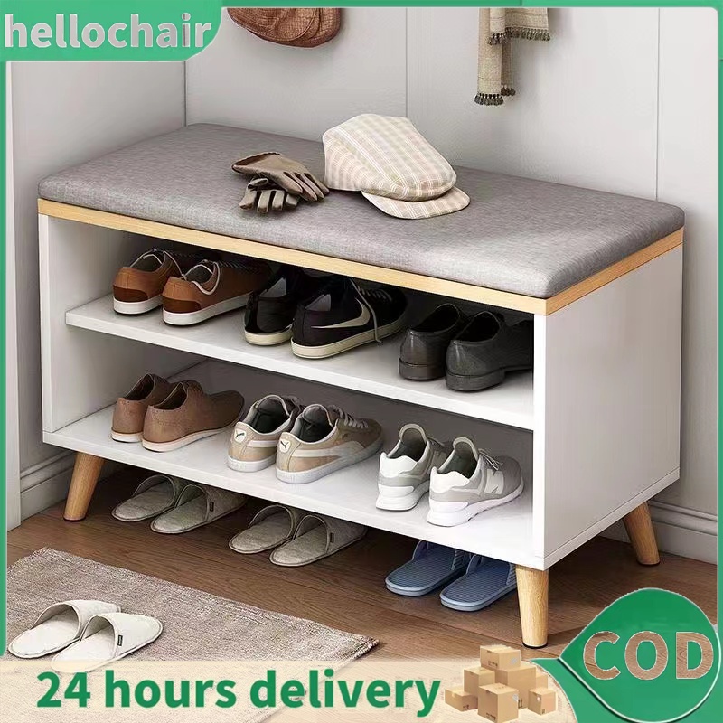 Home doorway shoe changing stool entrance shoe rack multifunctional 2 ...