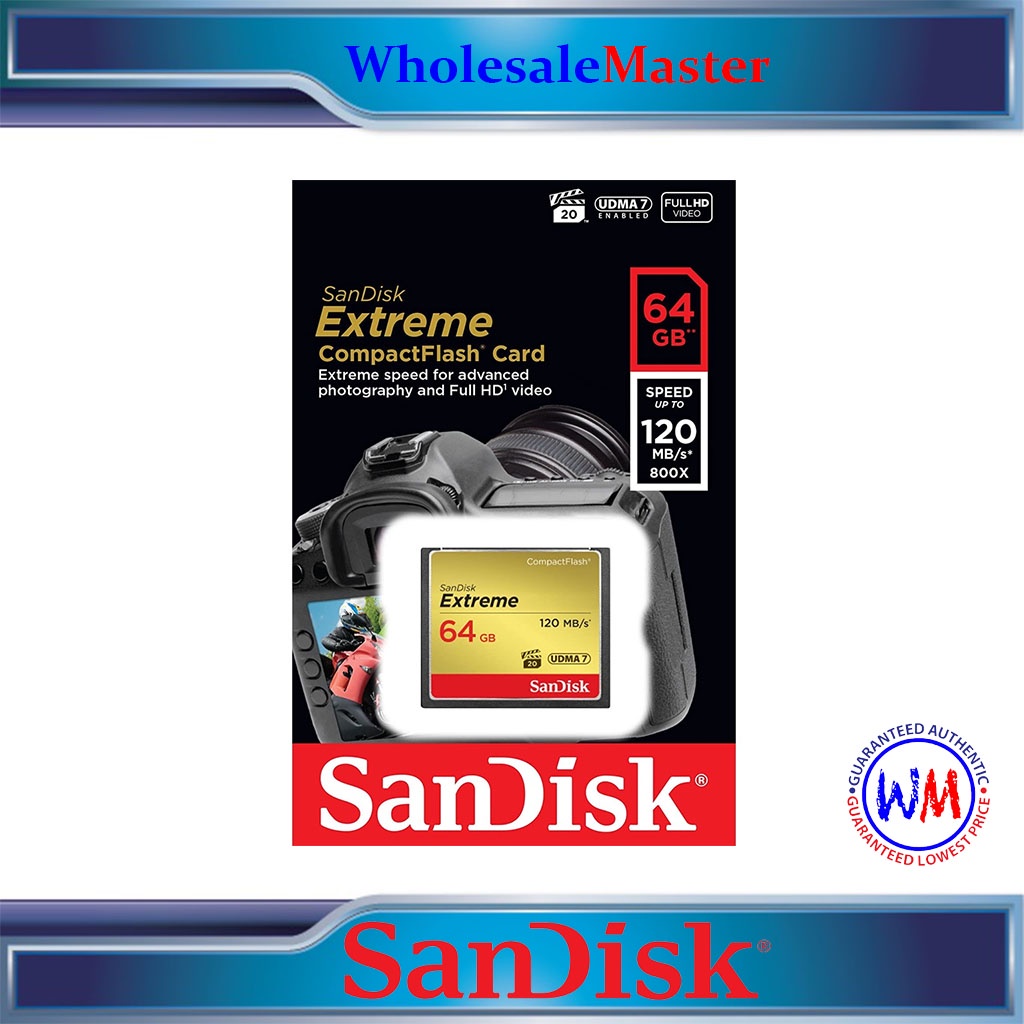 Sandisk Extreme Compact Flash Card 64GB UDMA 7 SDCFXSB-064G | Shopee ...