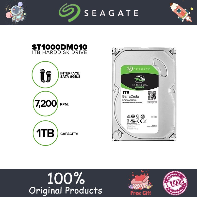 Seagate ST1000DM010 1TB Barracuda 3.5 7200RPM SATA Hard Drive | Shopee ...