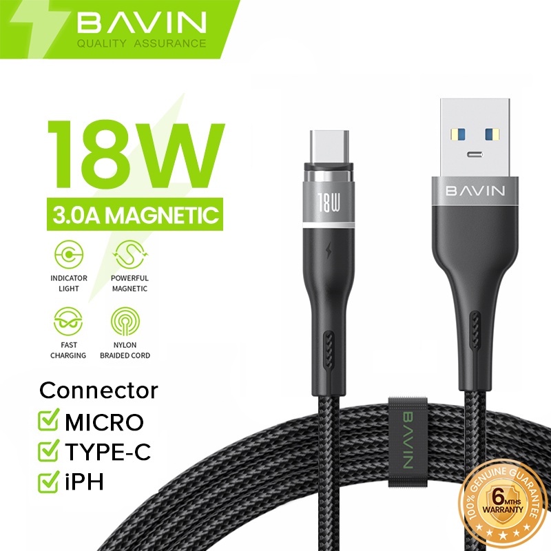 BAVIN CB235 18W Magnetic Charging Data Cable Fast Charging 1 Meter Wire ...