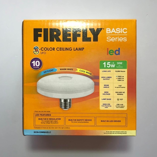 Firefly Tri-Color Ceiling Lamp (Basic LED UFO Ceiling Lamp) | Shopee ...
