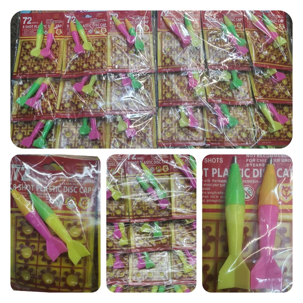 ROCKET WITH 8 SHOT PLASTIC DISC CAP / MAINAN ROKET PLASTIK KANAK-KANAK ...