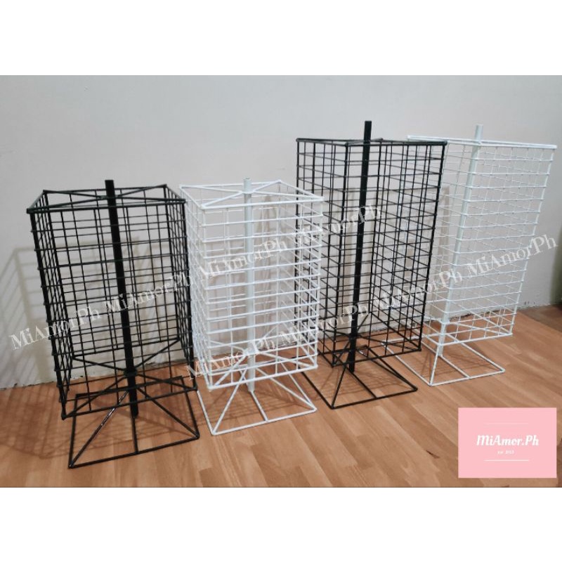 (Short/Long) Revolving Display Rack Metal Wire Rotating Countertop Rack ...