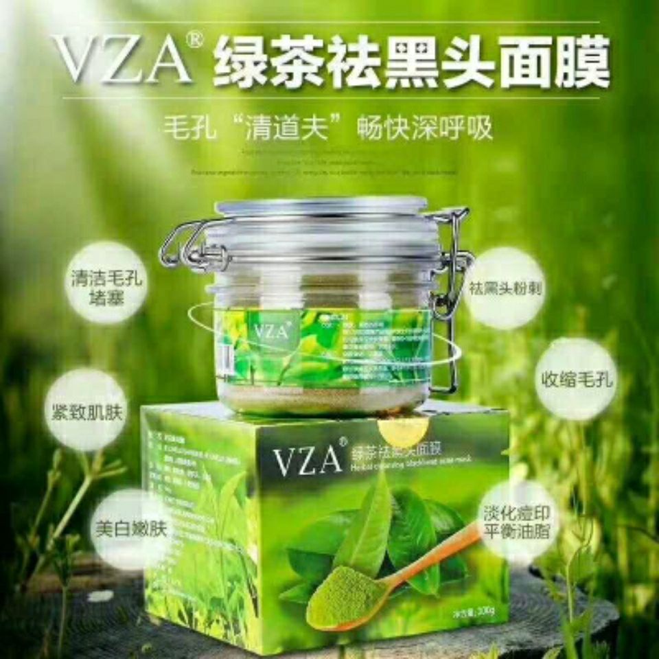 Vza green tea to black mask powder Vietnam acne mite bug toVZA green tea Remove Blackhead mask