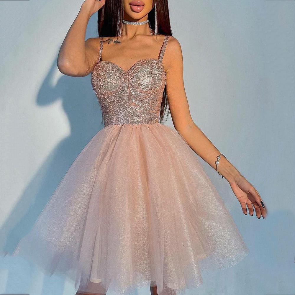 Short Sequined Homecoming Dresses for Teenagers Cocktail Dress 2022 Slim Fit Wedding Ball Gown