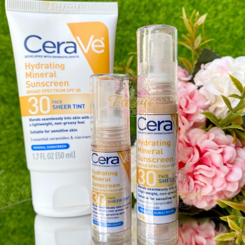 Cerave Hydrating Mineral Sunscreen Spf30 Sheer Tint 5ml 7ml 10ml Exp 022025 Shopee 3965