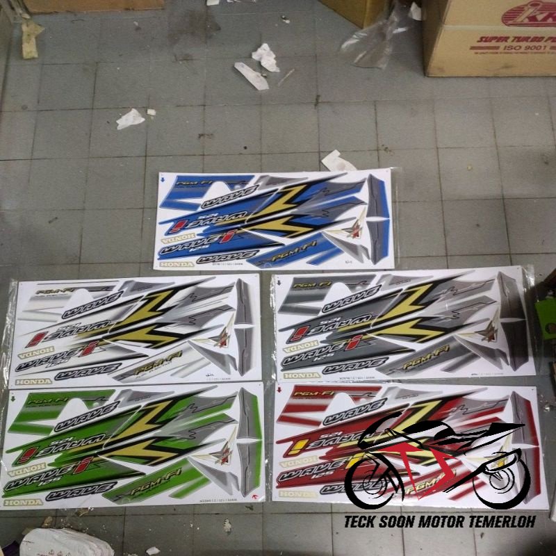 Stiker sticker body stripe cover set (2) honda wave125s wave 125s wave ...