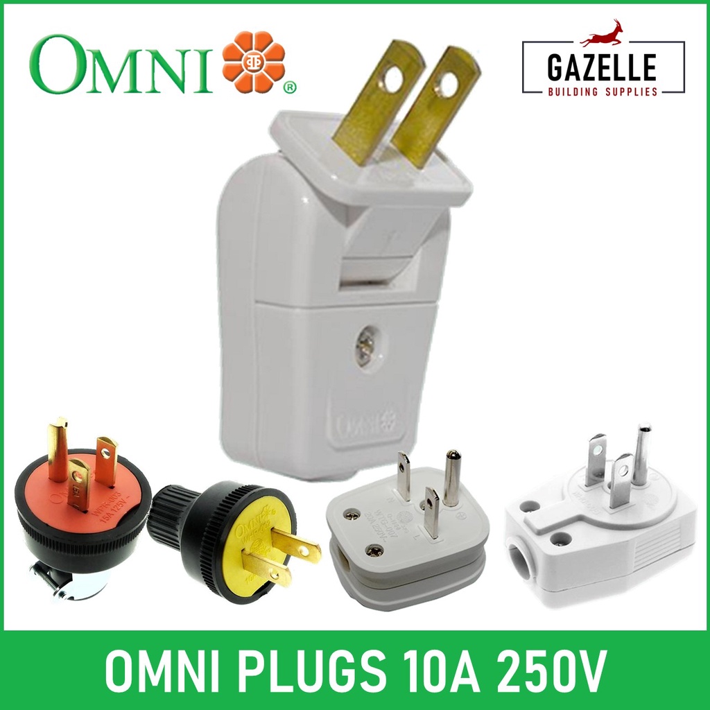 Omni Plug Heavy Duty Swing Type Rubber Plug 10A Parallel Ground Rubber ...