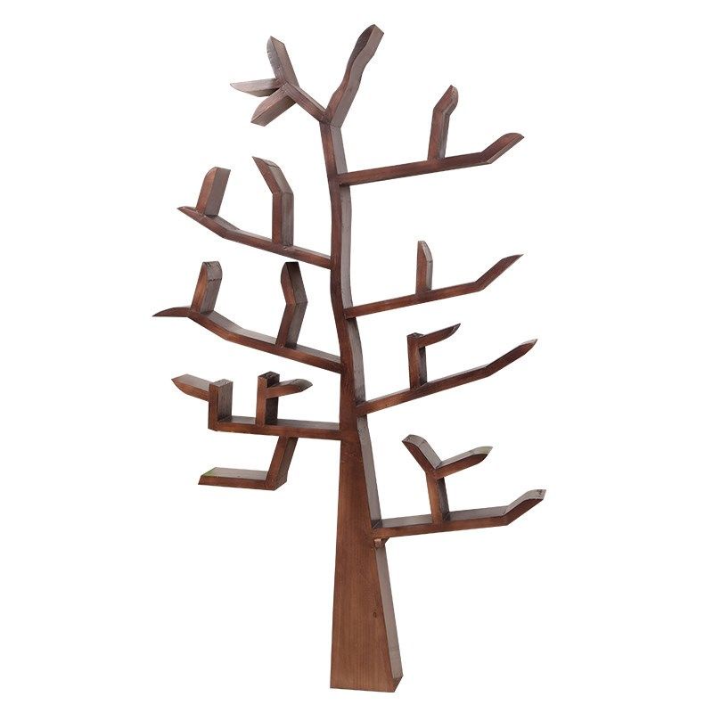 Tree Trunk Tree-Shaped Bookshelf Wall Bookcase Bookshelf Hanging Solid ...