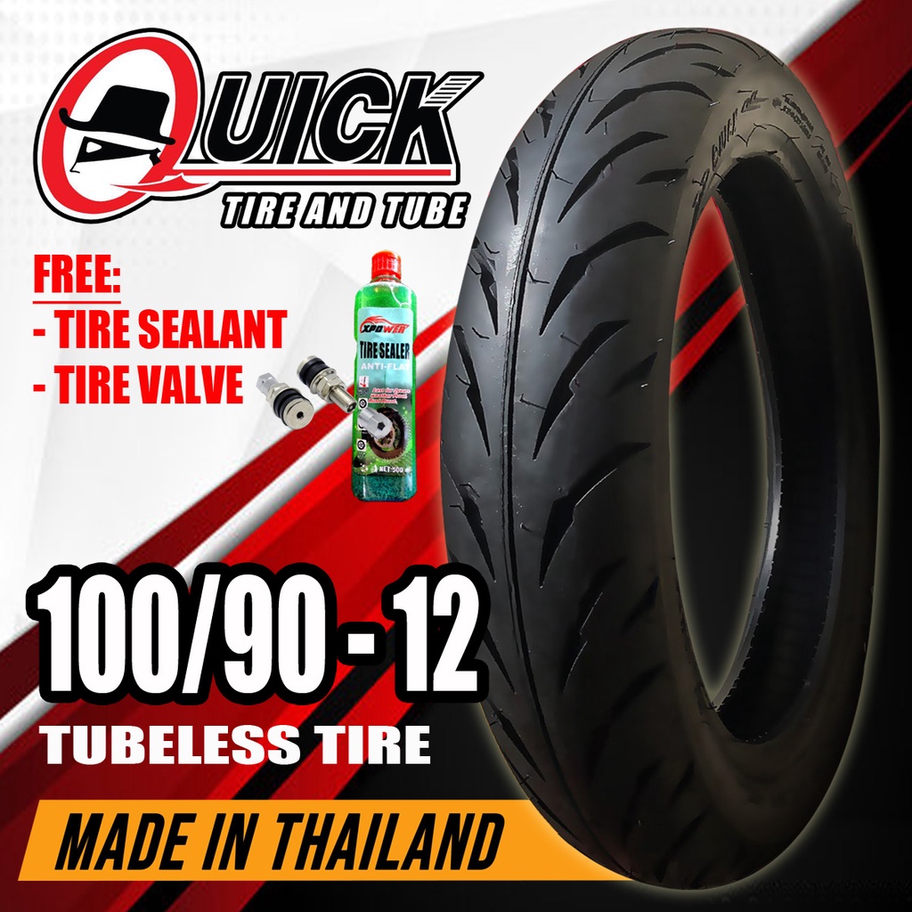 QUICK GR390 PHOENIX 100/9012 TUBELESS MOTORCYCLE TIRE W/FREE TIRE
