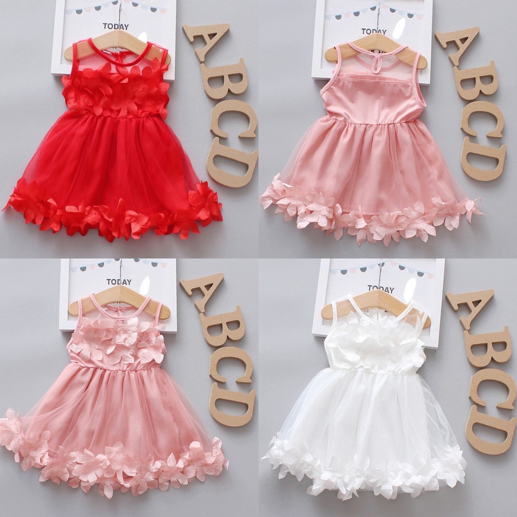 Flower Baby Dress Girl Clothing Floral Sleeveless Mesh Toddler Princess Dresses for 03T