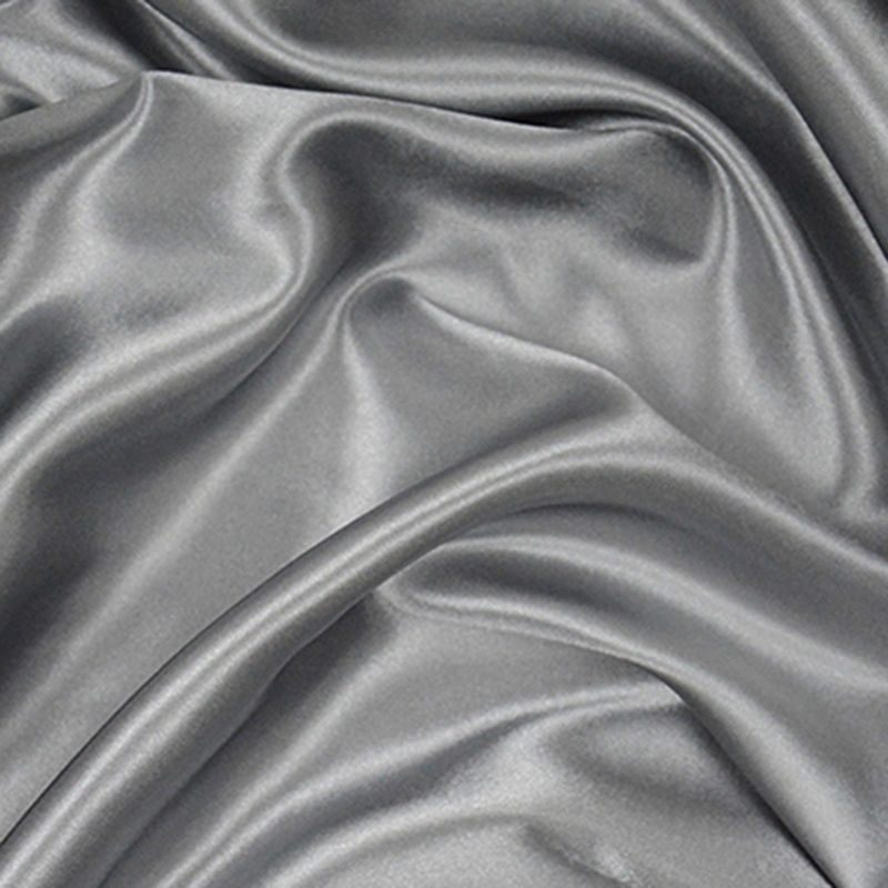 Silver Gray Satin Cloth High Grade Gray Glossy Silk Cloth Silver Gray ...