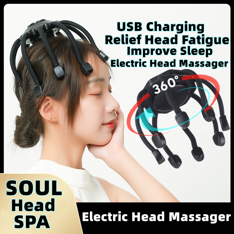 Octopus Head Massager Vibration Massage 3 Modes Massage Scalp Relieve ...