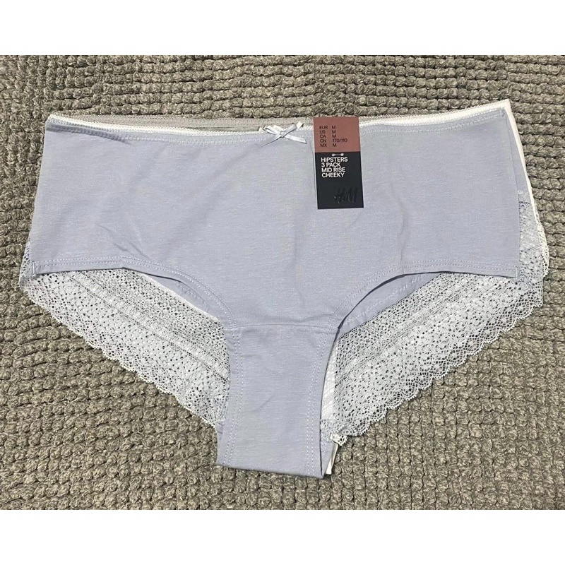 Brand New Auth H&M 3P Cotton Hipsters MidRise Cheeky Panty / H&M 10