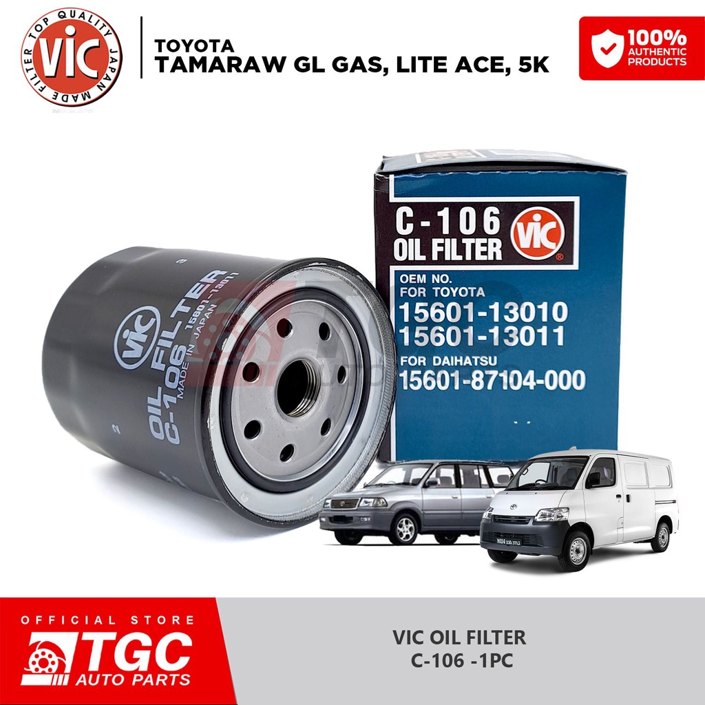 Vic Oil Filter C Toyota Tamaraw Gl Gas Lite Ace K Pc Shopee